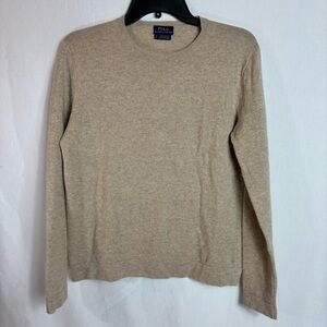 Polo Ralph Lauren Italian Lambswool Crewneck Sweater Women’s Small Beige Tan